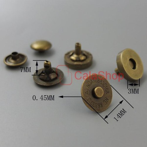 Double Rivet Round Magnetic snap 14mm 9/16" Clasp Stud Button Fastener purse - Picture 6 of 10