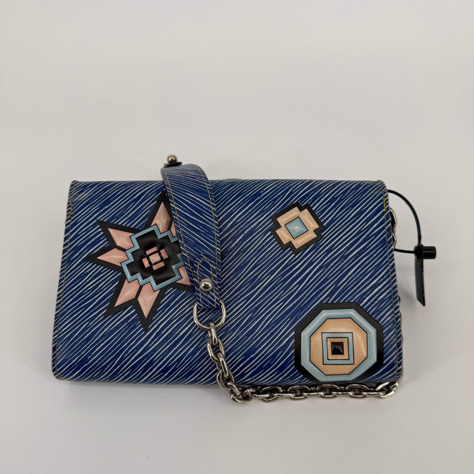 Louis Vuitton Epi Aztec Blue Wallet On Chain With Shoulder Chain Strap (L-455) image 4