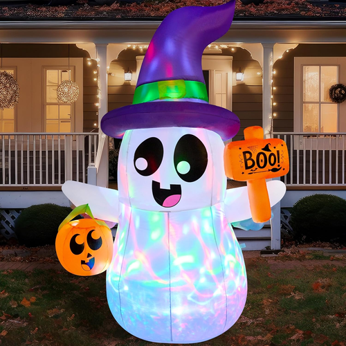 5 FT Halloween Inflatable Wizard Ghost Outdoor Blow up Blow up Yard Decoration - Picture 11 of 12
