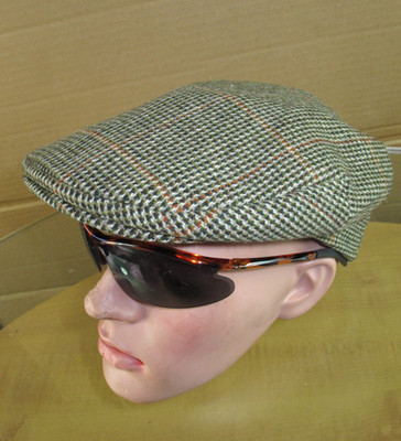 Herbert Johnson Men's Vintage Flat Cap, Golf,  Brown Tweed,Size  Small 6 7/8
