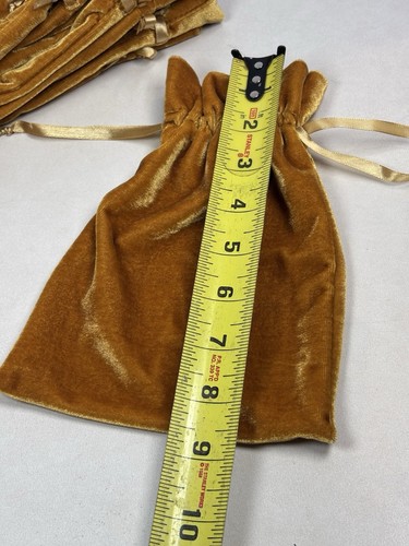 13 Gold Velvet Drawstring Bags 9x6” - Picture 3 of 5