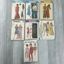 Vintage Bundle Of 7 Sewing Patterns 1960 1970 Simplicity McCalls Butterick 