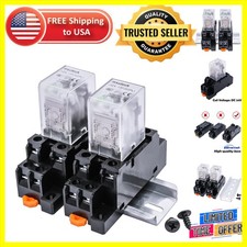 Professional 2-Piece Electromagnetic Relay Set - 24V DC 10A with Indicators
