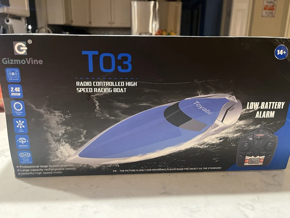 Bote de radiocontrol de alta velocidad Toyabi T03 20+ Mph Foto 4 de 4