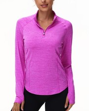 isnowood Women's 1/4 Zip Long Sleeve Rash Guard, UPF 50 UV Sun Protection Sh...