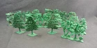 7 1960s Marx Playset Tree Row Background Plastic Toy Accessory Vintage Lot