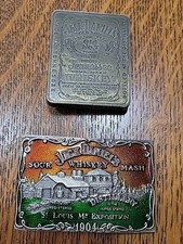  2 VINTAGE 1970s  JACK DANIEL'S WHISKEY  BOOZE BELT BUCKLES