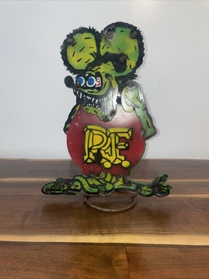 Vintage Style Metal Sign Rat Fink 15'' Tall Made in USA Yard Art