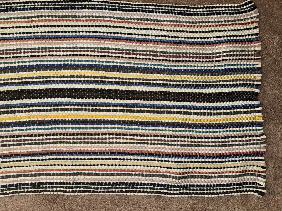 "Alfombra de tiro de trapo vintage multicolor 22"" X 44""" Foto 3 de 4