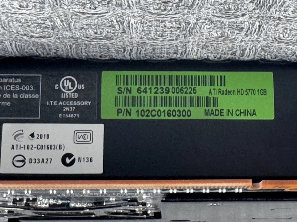 ATI Radeon HD 5770 1GB Mac Pro Graphics Card 71205840H0G (235A5F) 102C0160300 - Image 3 of 4