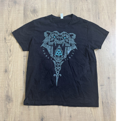 Roly Herren T-Shirt XL Schwarz keltische Druckgrafik Rundhals Kurzarm