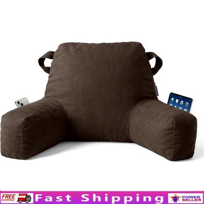Comfy Reading Pillow W/ Memory Foam Portable Backrest & 3 Storage Pockets New