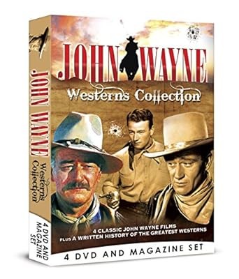 John Wayne Westerns Collection - 4 DVD & Bookazine BOXSET, , Used; Acceptable DV - Imagen 1 de 1
