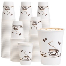 Lamosi 12oz Disposable Paper Coffee Cups 240pk Hot/Cold Drinks Leakproof