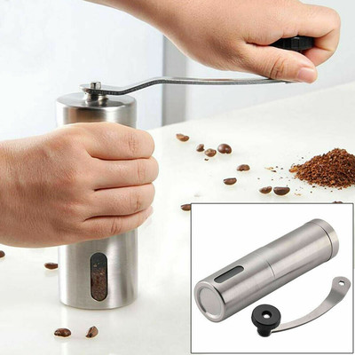 Tragbare manuelle Kaffeemühle, Edelstahl mit Keramikbohnenmühle