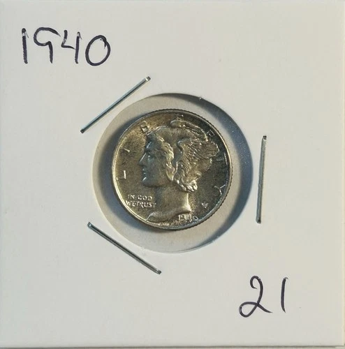 1940 Mercury Silver Dime Coin Choice UNC