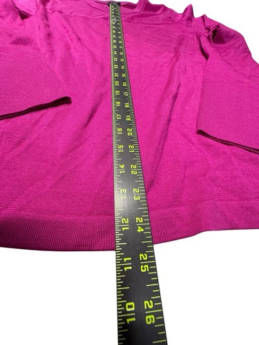 Maglione J. Jill Raspberry Wearever Textured-Yoke Lavabile Lana Merino Preparazione M - Foto 6 di 10