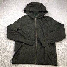 Lululemon Welterweight Zip Hoodie Mens L Heathered Dark Olive Full Zip Sweater