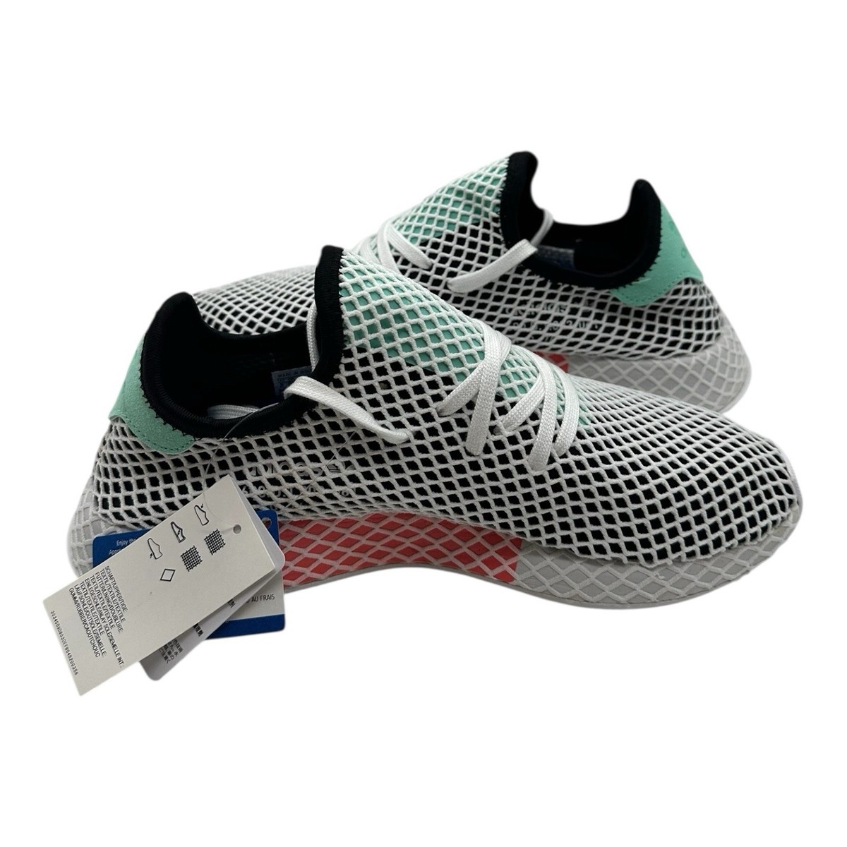 Adidas Deerupt Runner Running Shoes Men Sz‎ 8 Black/Green/White Sneakers B28076 adidas Originals Deerupt Runner  main image 2
