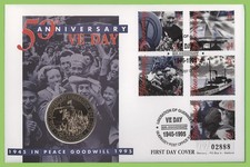 Guernsey 1995 50th Anniversary of V.E. Day &pound;2 coin First Day Cover
