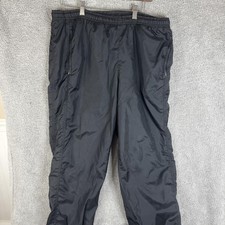 Vintage Nike Track Pants Mens Large Black Fleece Lined Ankle Zip Swoosh 90s