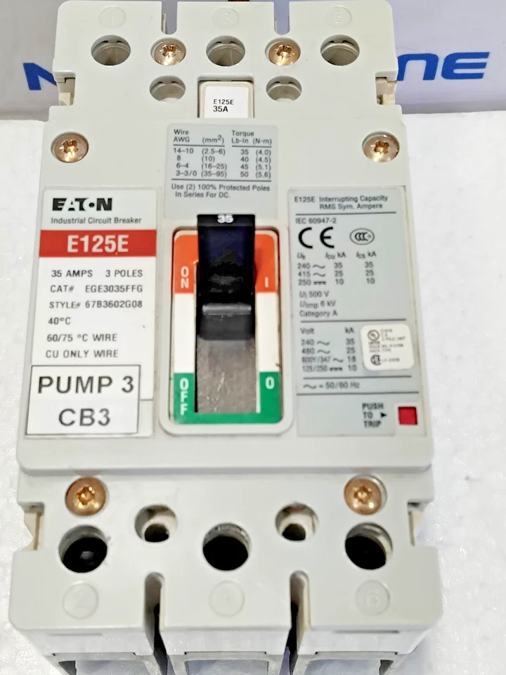 EATON CUTLER HAMMER E125E EGE3035FFG 35A  3P BREAKER - Image 4 of 4