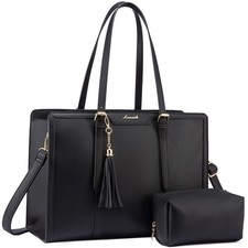 Laptop Bag for Women 15.6 inch Lightweight PU Laptop Tote Bag, Large Capacity...