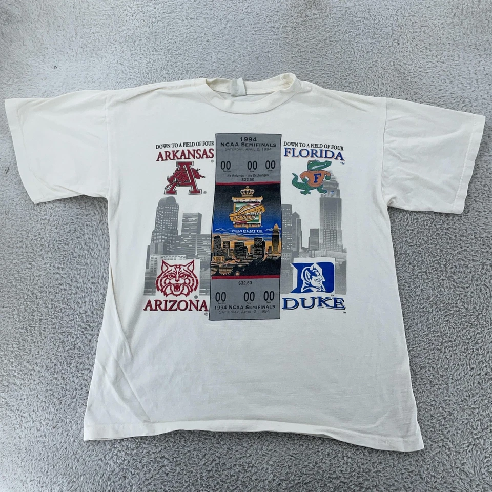 Vtg 1994 NCAA Final Four Arkansas Razorbacks T-Shirt BOXY Medium Basketball 90s - Image 2 of 4