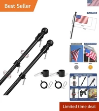 Weather Resistant 6FT Flag Pole Kit - 2 Pack for Displaying Your American Flag
