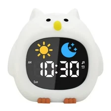 Alarm Clock for Kids Owl-Shape Toddler Sleep Training Clock Cute  Night3488