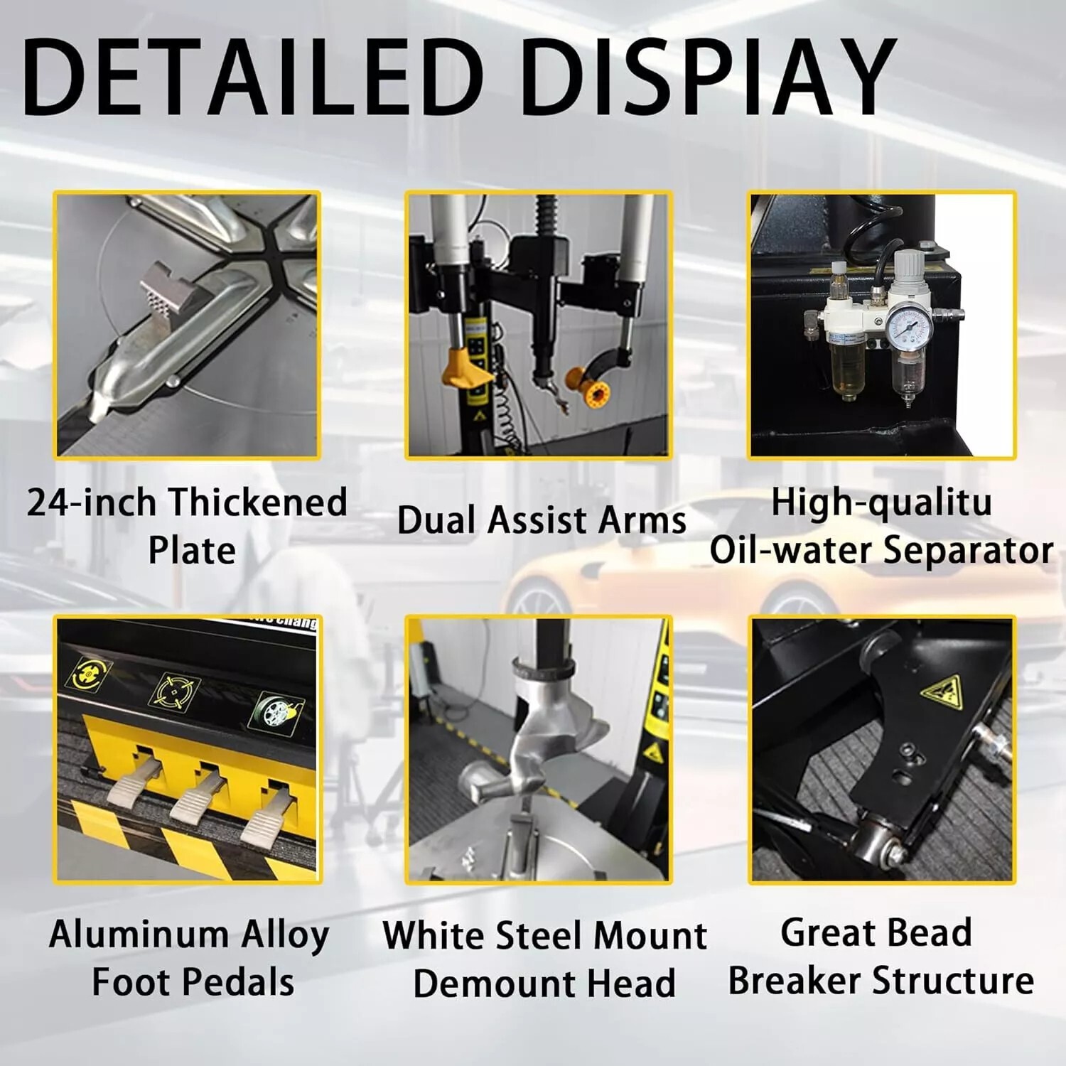 2.0HP Tire Changer w/Assist Arms, 14"-24" Rim, Model 508, 1-Year Warranty