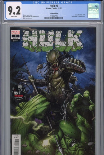 HULK #9 VS PREDATOR VARIANT FIRST PRINT MARVEL COMICS 2022 CGC 9.2