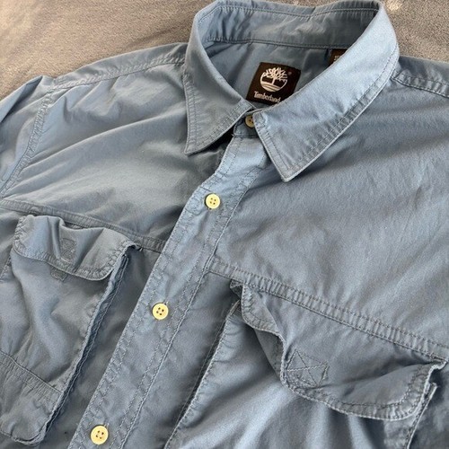 Timberland Button Down Hemd Herren XL Blau Roll Tab Langarm Outdoor - Bild 1 von 11