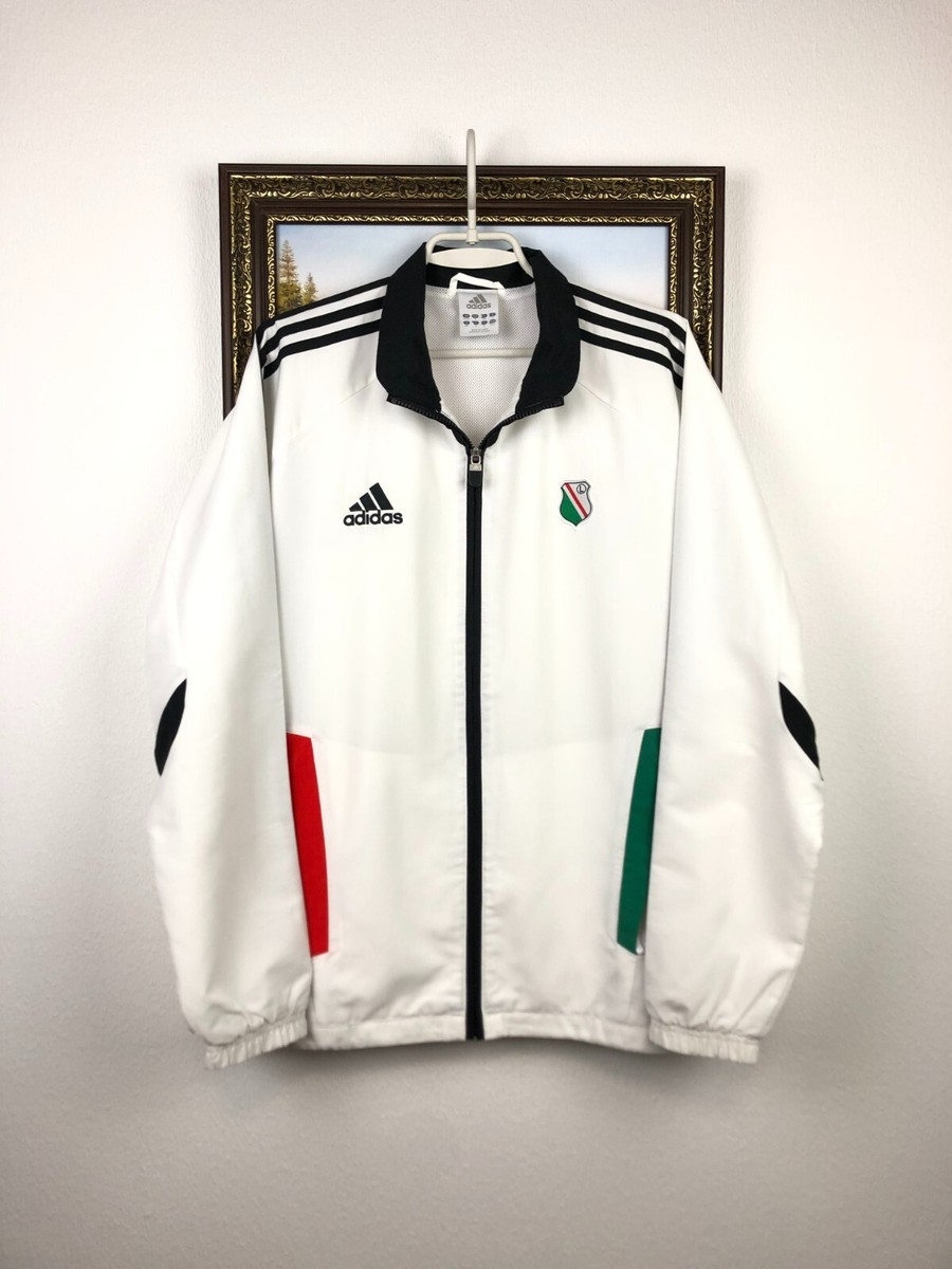 Vintage Adidas Legia Warsaw Football Jacket Soccer Track Top Mens