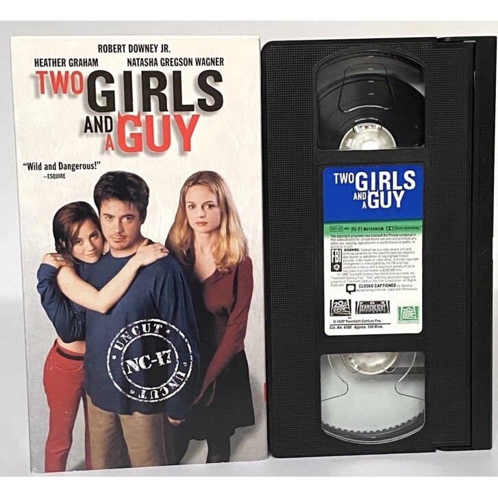 Two Girls and a Guy (VHS, 1997) Uncut NC-17 Robert Downey Jr