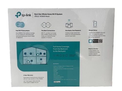 TP-LINK Deco W3600 Whole Home Mesh AX/Wi-Fi 6 System Brand New Sealed - 第 3/12 張圖片