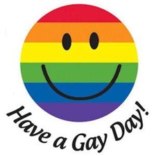 Gay Pride Sticker Have A Gay Day Rainbow Smile Face LGBTQ