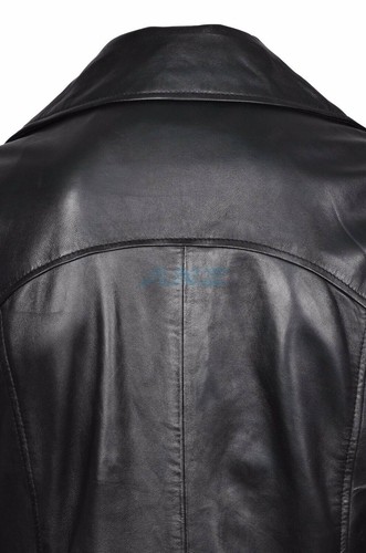 New Men's Motorcycle Large Size Leather Jacket Leather Coat Casual Long Overcoat - Bild 4 von 14