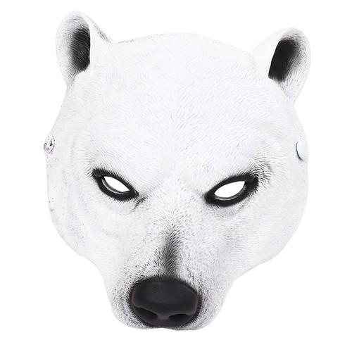 Half Face Mask Novelty Halloween Polar Bear Mask for Cosplay Costume Accessories - Picture 3 of 6