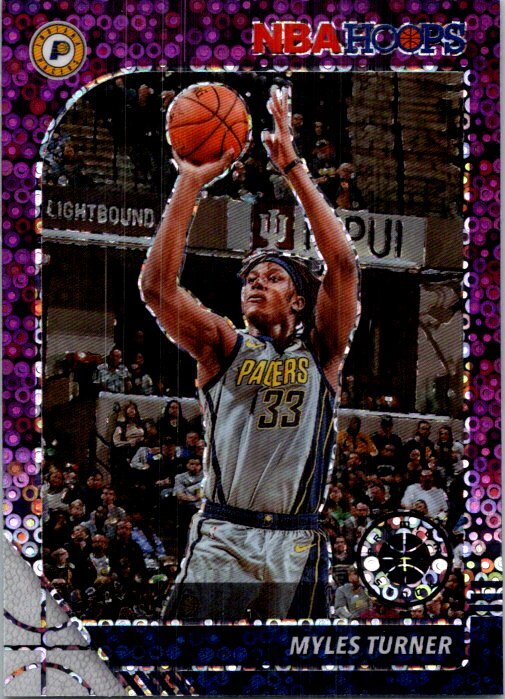 2019-20 Hoops Premium Stock #77 Myles Turner Prizms Purple Disco