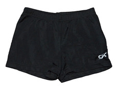 GK Elite Girls Gymnastics Spandex Rhinestones Jewels Black Sparkle Bar Shorts