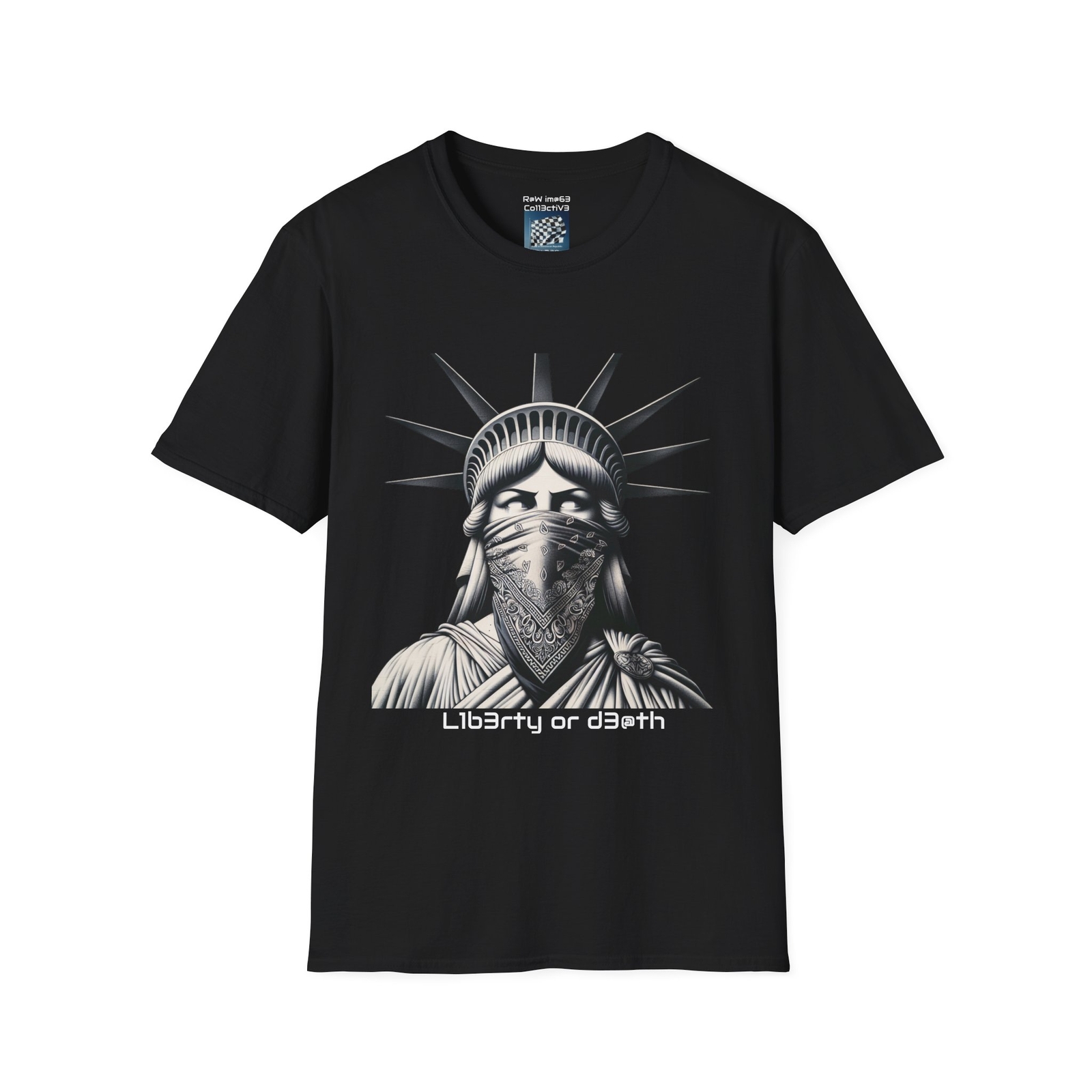 Raw Image Collective Lady Liberty 2A 2nd amendment Bullseye T-Shirt