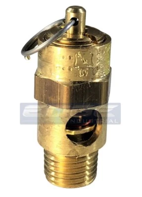 CONRADER 325 PSI BRASS SAFETY RELIEF POP OFF PRESSURE VALVE, COMPRESSOR, TANK, 1/4" NPT