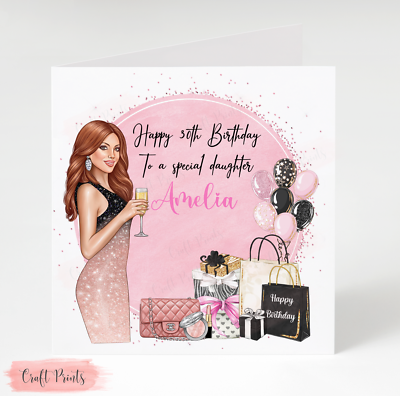 Stylish Fashion Birthday Card For Her - Gold Foil Design - 18th...