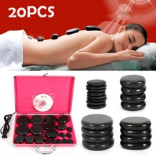 20 Pcs Natural Basalt Warmer Rock Massage Hot Stone Set Heater Therapy Set Body