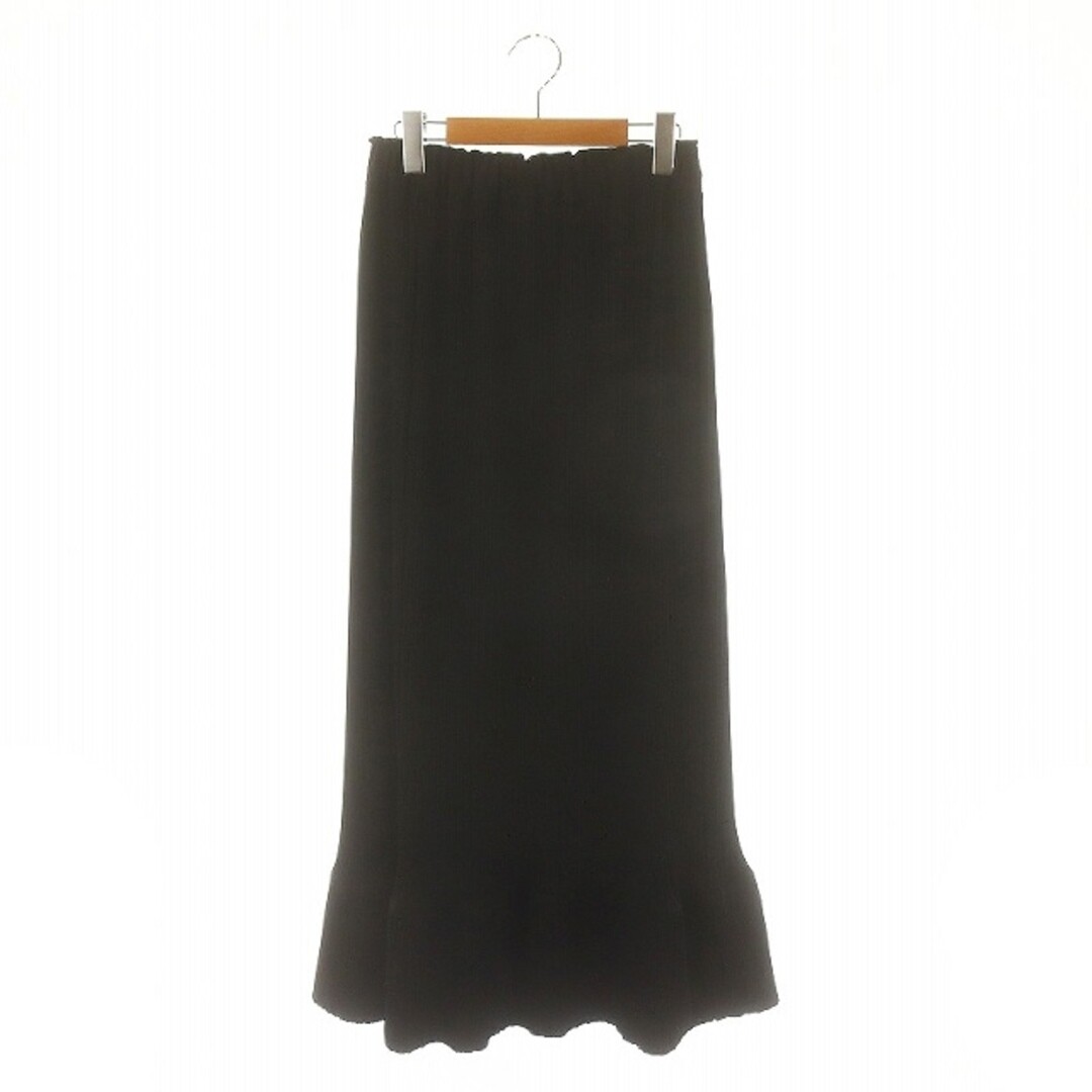 Enfold 24SS pleated wave skirt PLEAT long maxi length 38 M black 