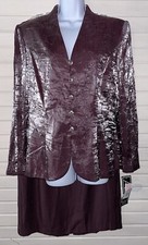 NWT Alex Evenings Sz 14 2-Piece Set Jacket Maxi Skirt Mauve Purple Rhinestone