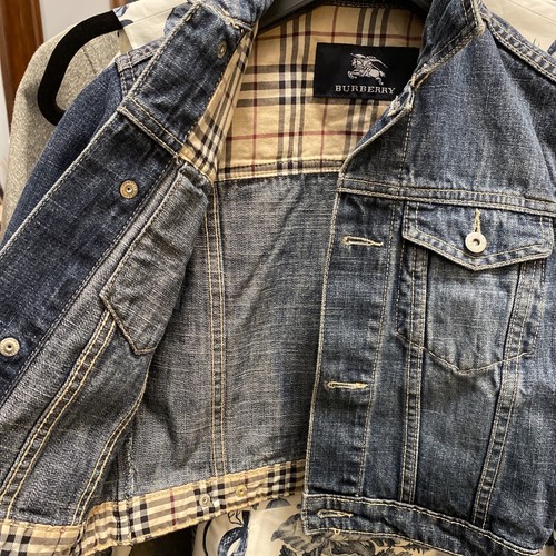 BURBERRY Authentic Children’s Denim Jean Jacket Nova Check Details Size 4 EUC - Picture 5 of 13