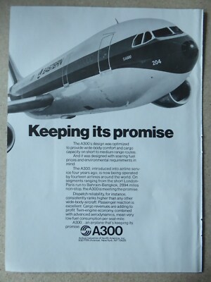 7/1978 PUB AIRBUS A300 AIRLINER EASTERN AIRLINES ORIGINAL ANZEIGE