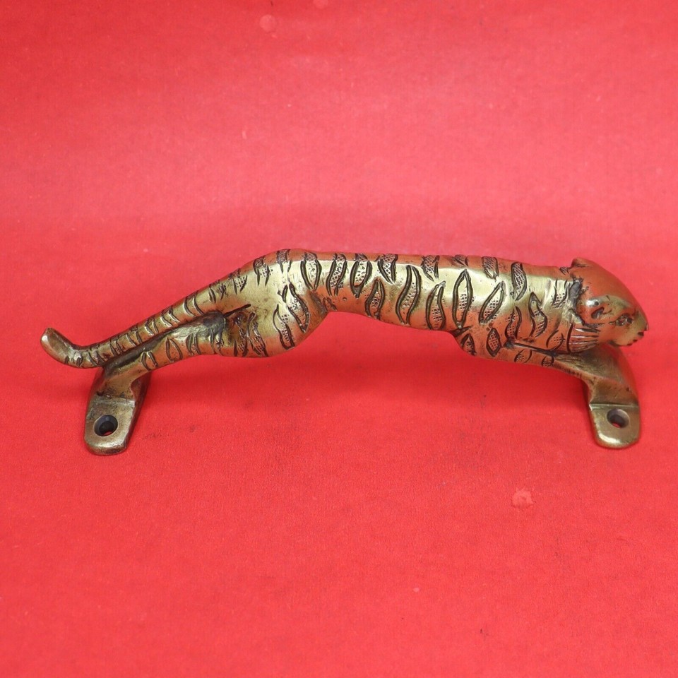 Handcrafted Brass Tiger Shape Wardrobe Almirah Window Cupboard Door